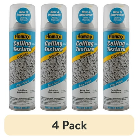(4 pack) Homax Easy Patch Aerosol Popcorn Ceiling Texture, 14 oz., White