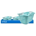 thumbnail interactive-video image 1 of (4 pack) Home Logic 1.8 Bushel Hip Grip Plastic Laundry Basket, Teal, Adult, 1 of 9