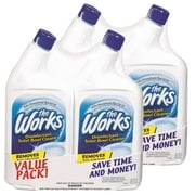 4-pack HomeCare The Works Toilet Bowl Cleaner - Hydrogen Chloride Formula - 4 Pack, 32 oz   Household & Commercial Use, Effective Formula