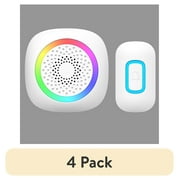 (4 pack) HomeZone Battery Operated Wireless Doorbell Kit, Model ES01063B, 4.92 in Width, None - Smart System