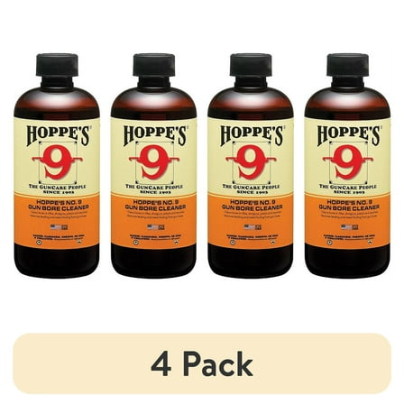 (4 pack) Hoppe's No. 9 Gun Bore Cleaner, Used for Gun Cleaning All Types of Firearms since 1903, 932