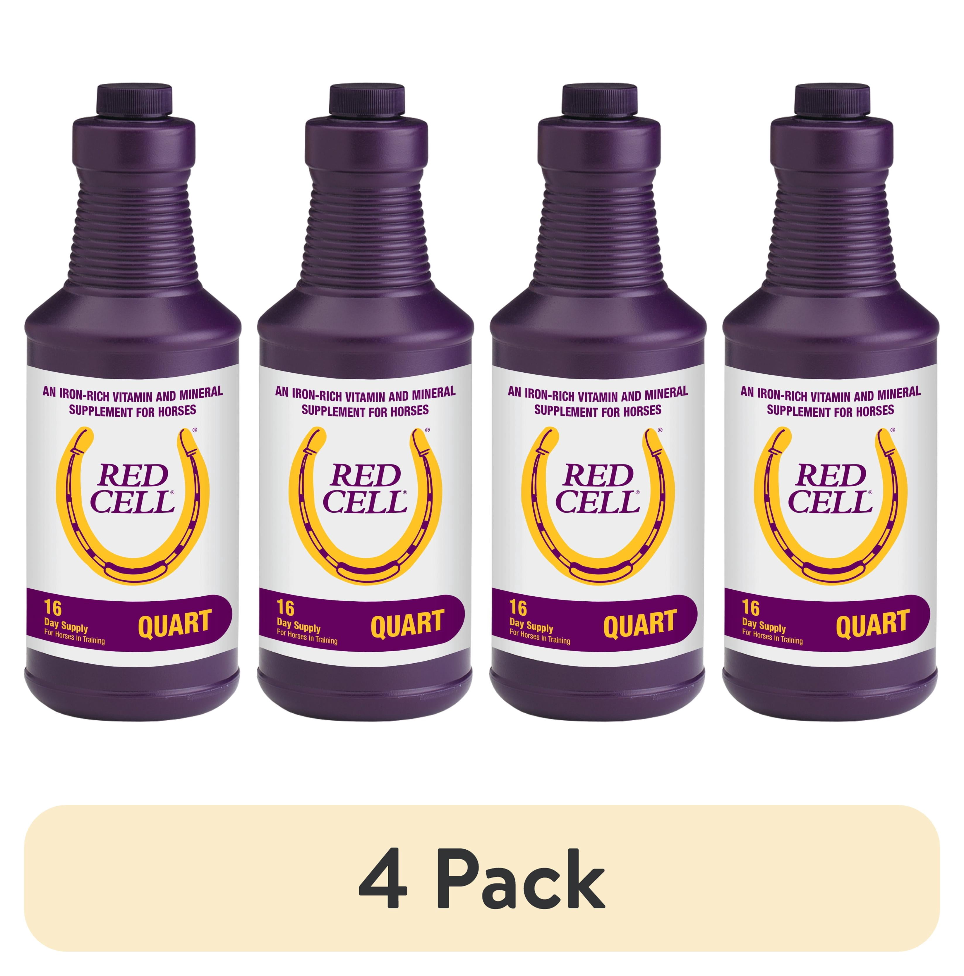 (4 pack) Horse Health Red Cell Vitamin-Iron-Mineral 32 oz 16 Day Supply