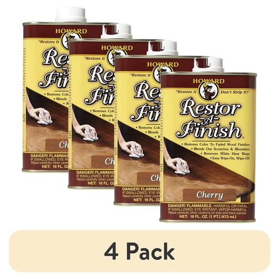 (4 pack) Howard Products Restor-A-Finish, Cherry Wood Finish, 16 oz