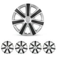 thumbnail image 1 of (4 pack) Hubcap Wheel Cover Replacement R16 Hub Caps Universal Wheel Rim Cover ABS Material Exterior Accessories Snap On Car Truck SUV -16-Inch Silver & Black, 1 of 7
