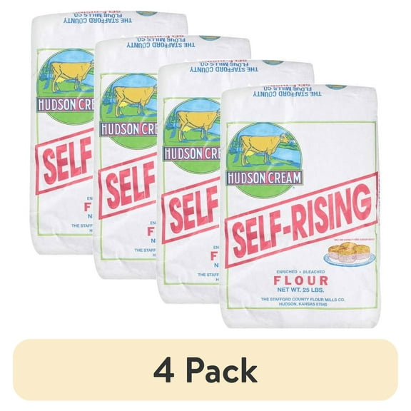 (4 pack) Hudson Cream Self-Rising Flour, 25 lb