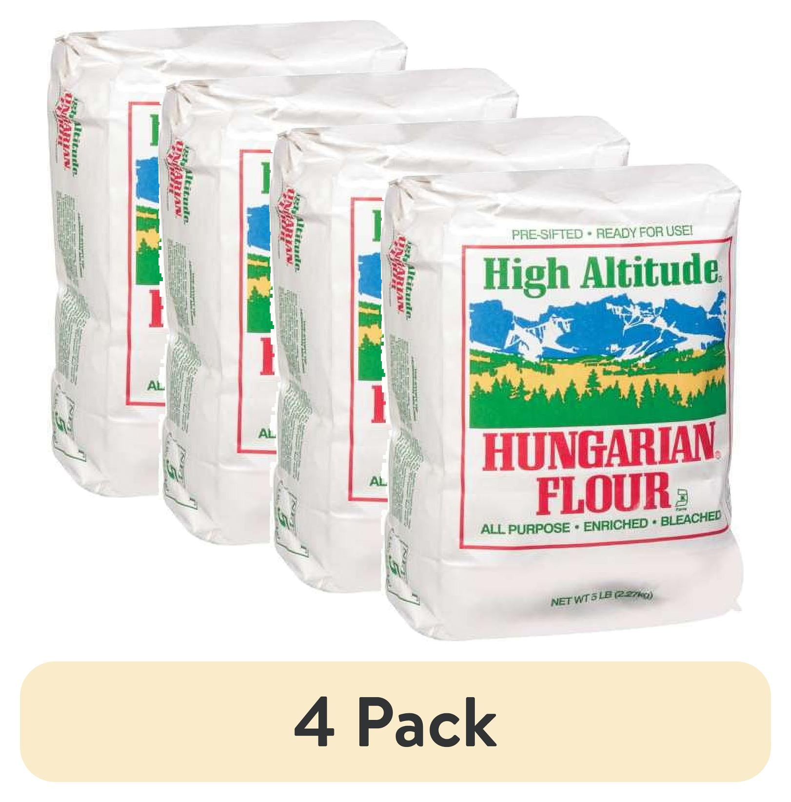 (4 pack) Hungarian High Altitude Bleached Flour 5LB Bag