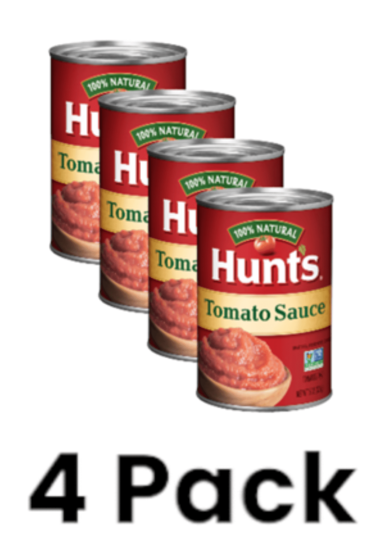 (4 pack) Hunt's 100% Natural Tomato Sauce, Canned Tomato Sauce, 15 oz