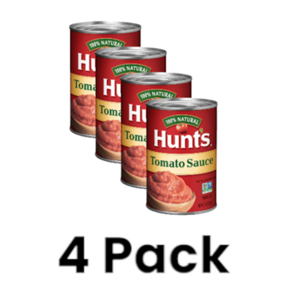 (4 pack) Hunt's 100% Natural Tomato Sauce, Canned Tomato Sauce, 15 oz