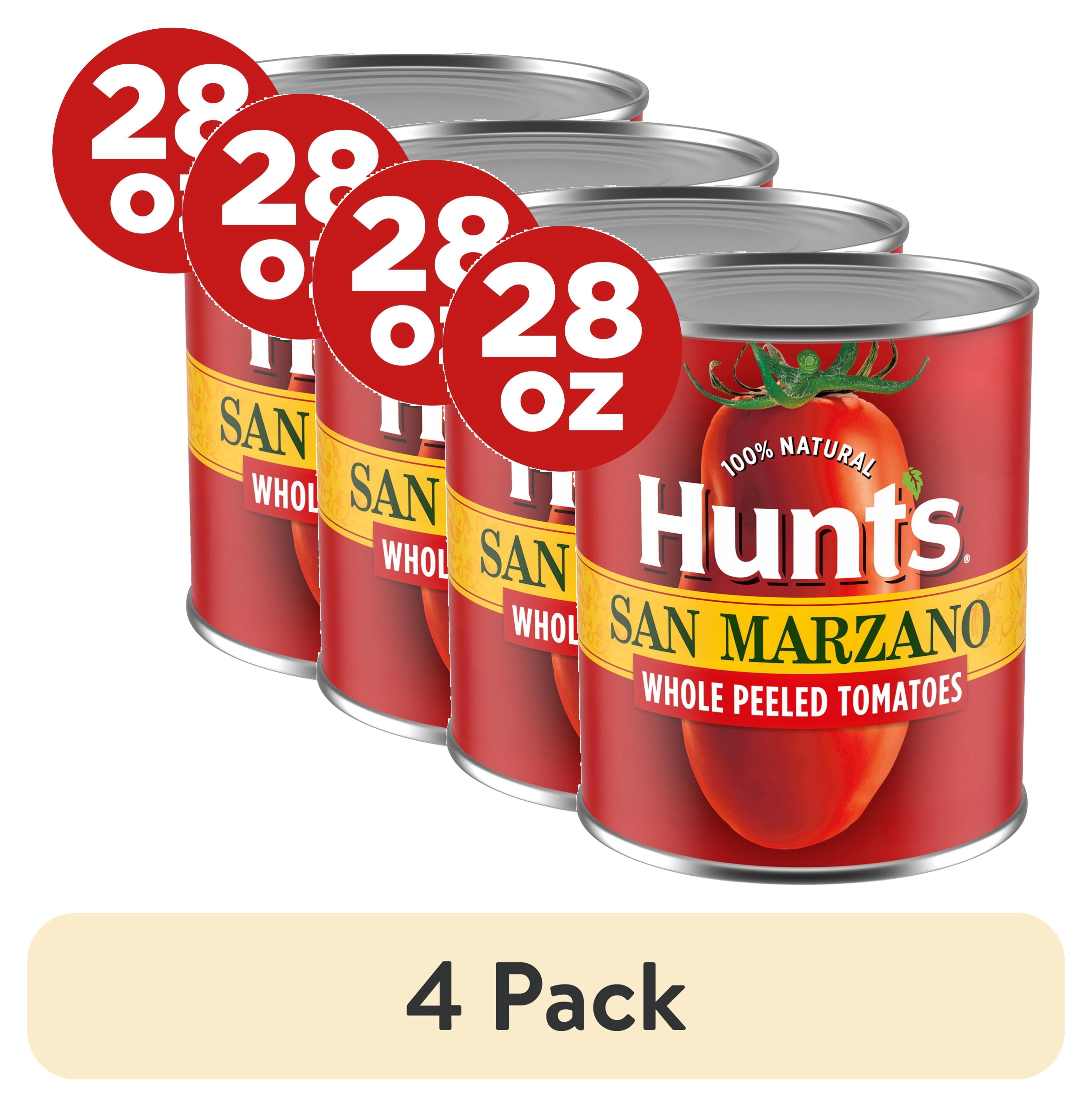 (4 pack) Hunt’s San Marzano Style Whole Peeled Tomatoes, Perfect for Chili & Soups, 28 oz. Can