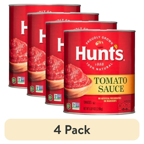 (4 pack) Hunt's Tomato Sauce 100% Natural Tomato Sauce, 105 Oz Can