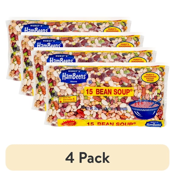 (4 pack) Hurst's HamBeens 15 Bean Soup, 20 oz