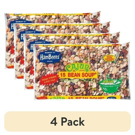 (4 pack) Hursts HamBeens Cajun 15 Bean Soup, 20 oz
