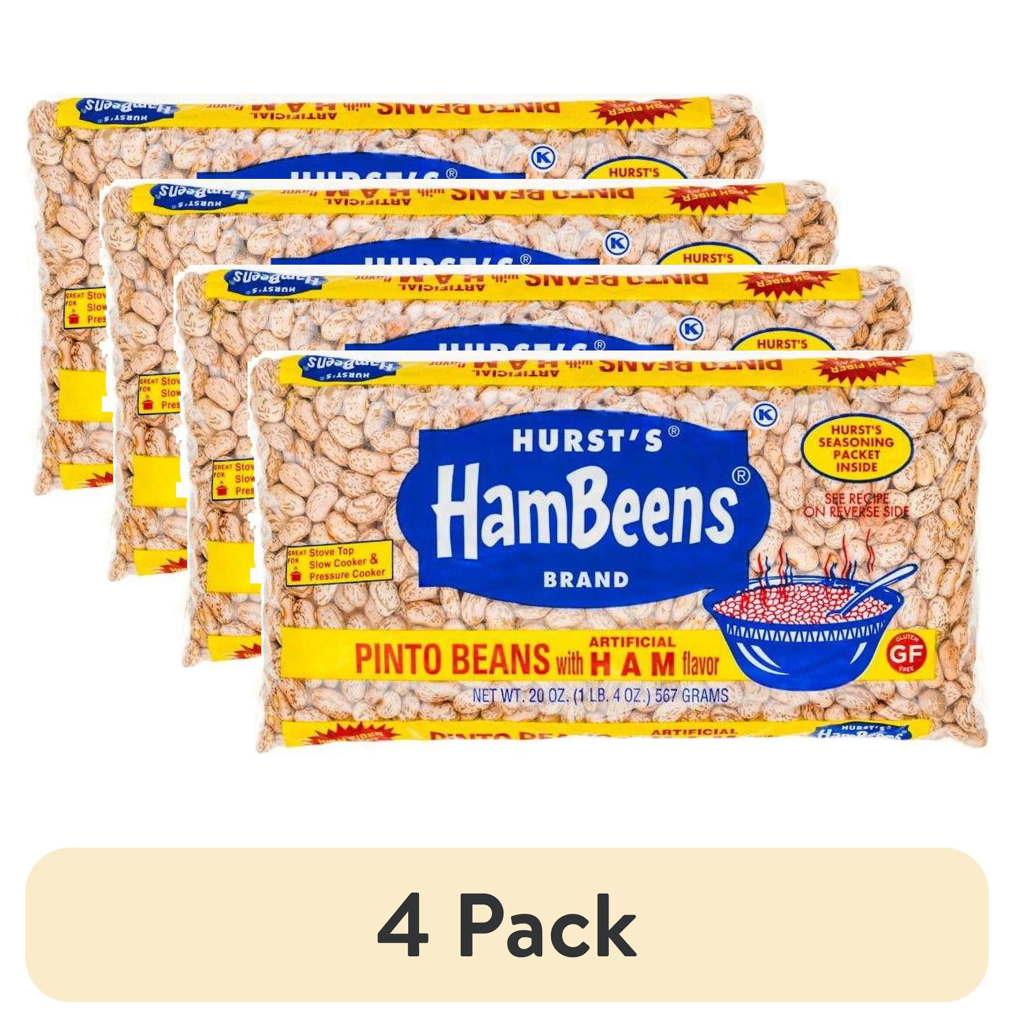(4 pack) Hurst's HamBeens Gluten-Free Pinto Beans with Artificial Ham Flavor, 20 oz