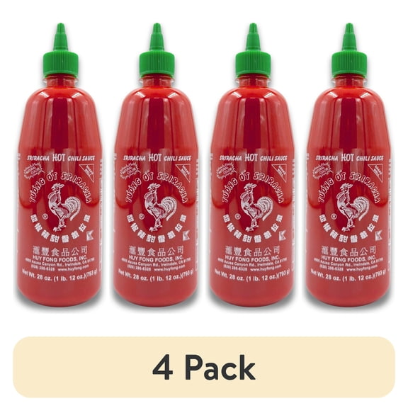 (4 pack) Sriracha Hot Chili Sauce, 28oz (793g) Bottle