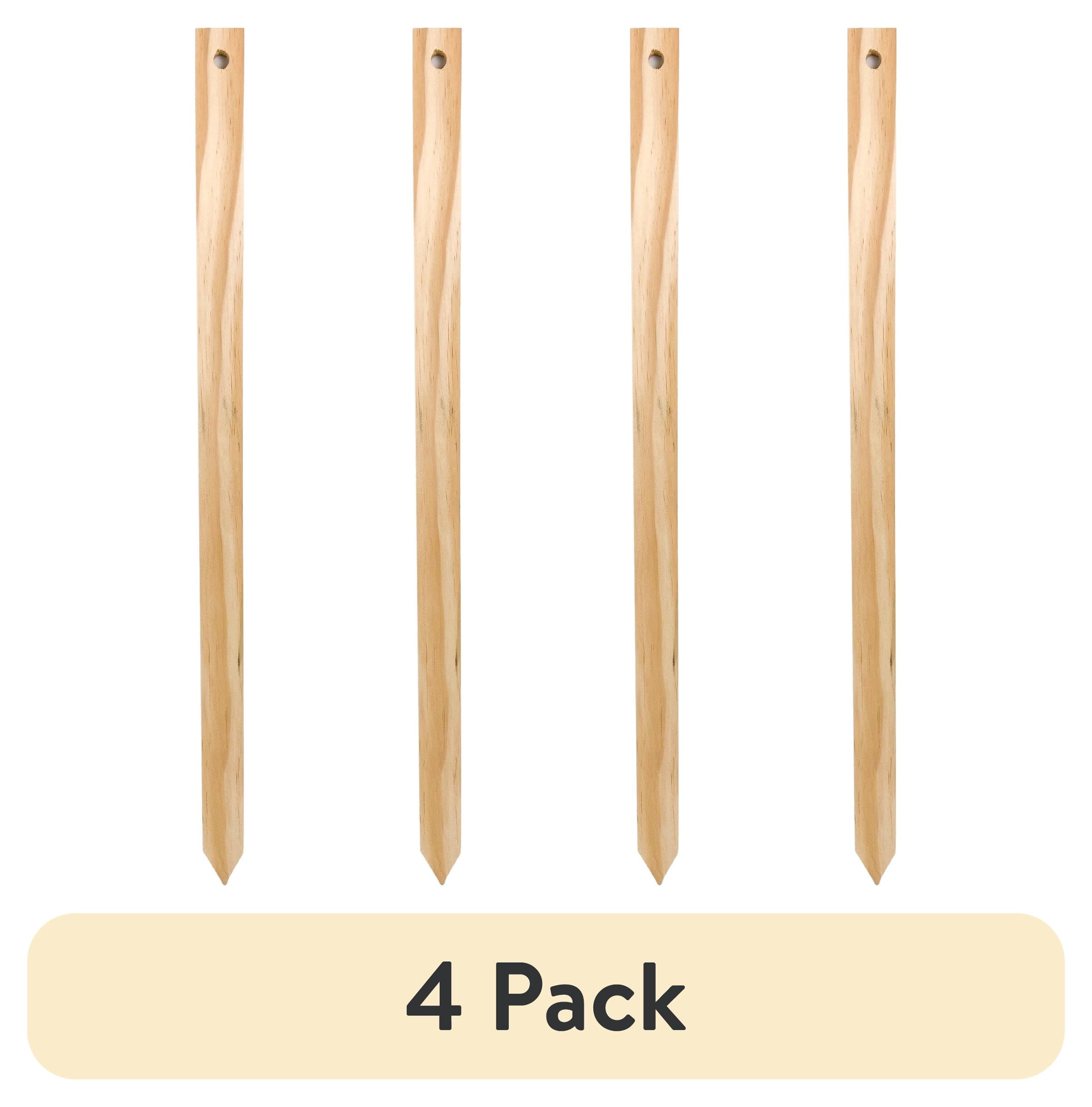 (4 pack) Hy-Ko 36-Inch Wooden Sign Stake for Garden Use, Natural, 1 Piece