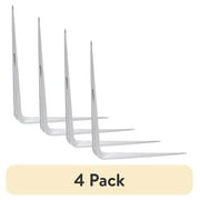 4 pack Hyper Tough 10 in x 12 in Steel Shelf Bracket, White, Pre-Drilled Holes
