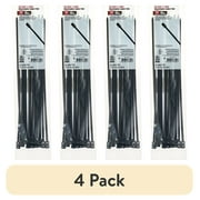 (4 pack) Hyper Tough 11-Inch Releasable Cable Ties, Black, 20 Count