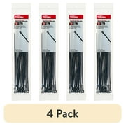(4 pack) Hyper Tough 11-Inch Twist & Cut Cable Ties, Black, 20 Count