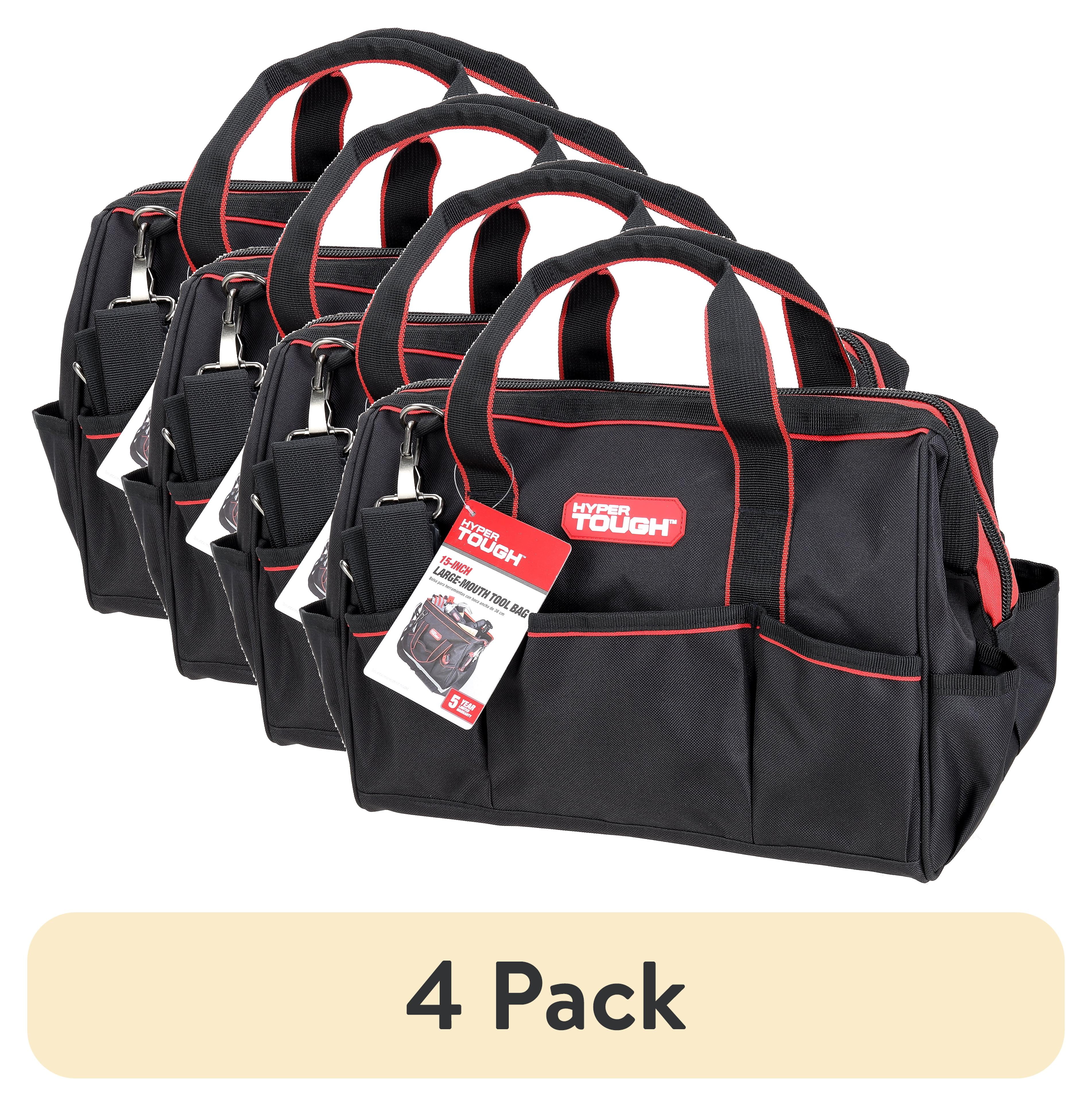 Hyper Tough 15 Inch Large Mouth Tool Bag with 8 Internal Pockets