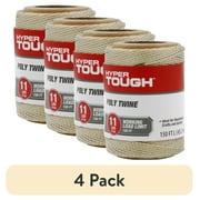 (4 pack) Hyper Tough 150 feet Polypropylene Household Twine, Brown, Durable for Arts & Crafts, Wrapping