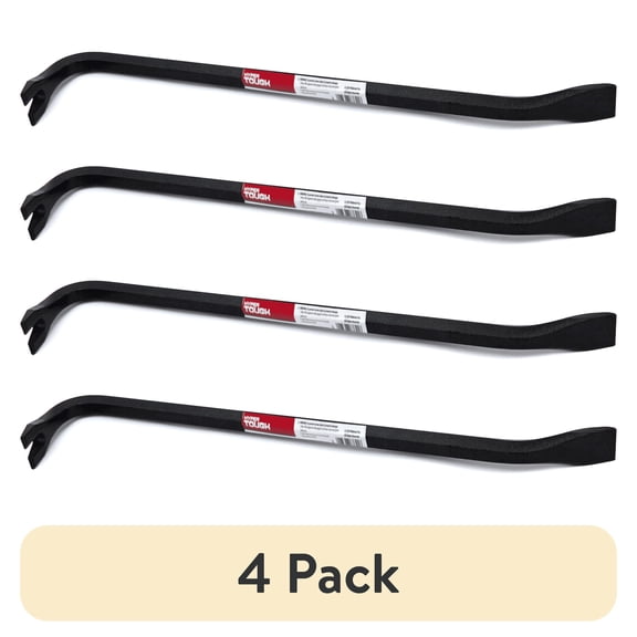 (4 pack) Hyper Tough 18” Wrecking Bar, Nail Puller and Crowbar Tool