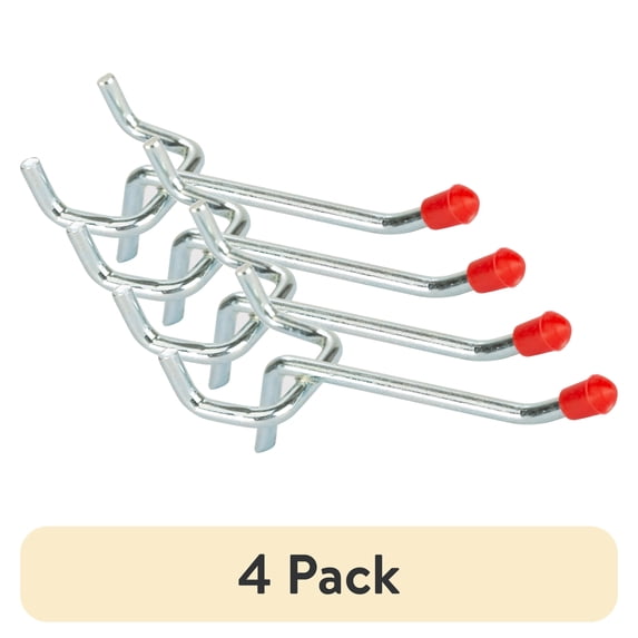 (4 pack) Hyper Tough 2 in. Single Peghooks, Zinc Plated Steel (4 Pack)