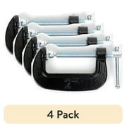 (4 pack) Hyper Tough 2-inch C-Clamp with Cast Iron Construction