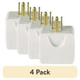 thumbnail image 1 of (4 pack) Hyper Tough 3-Outlet Grounded White Cube Adapter, 15 Amps, 1 of 8