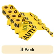 (4 pack) Hyper Tough 300 Foot Yellow Plastic Tear-Resistant, High Visibility, Caution Tape