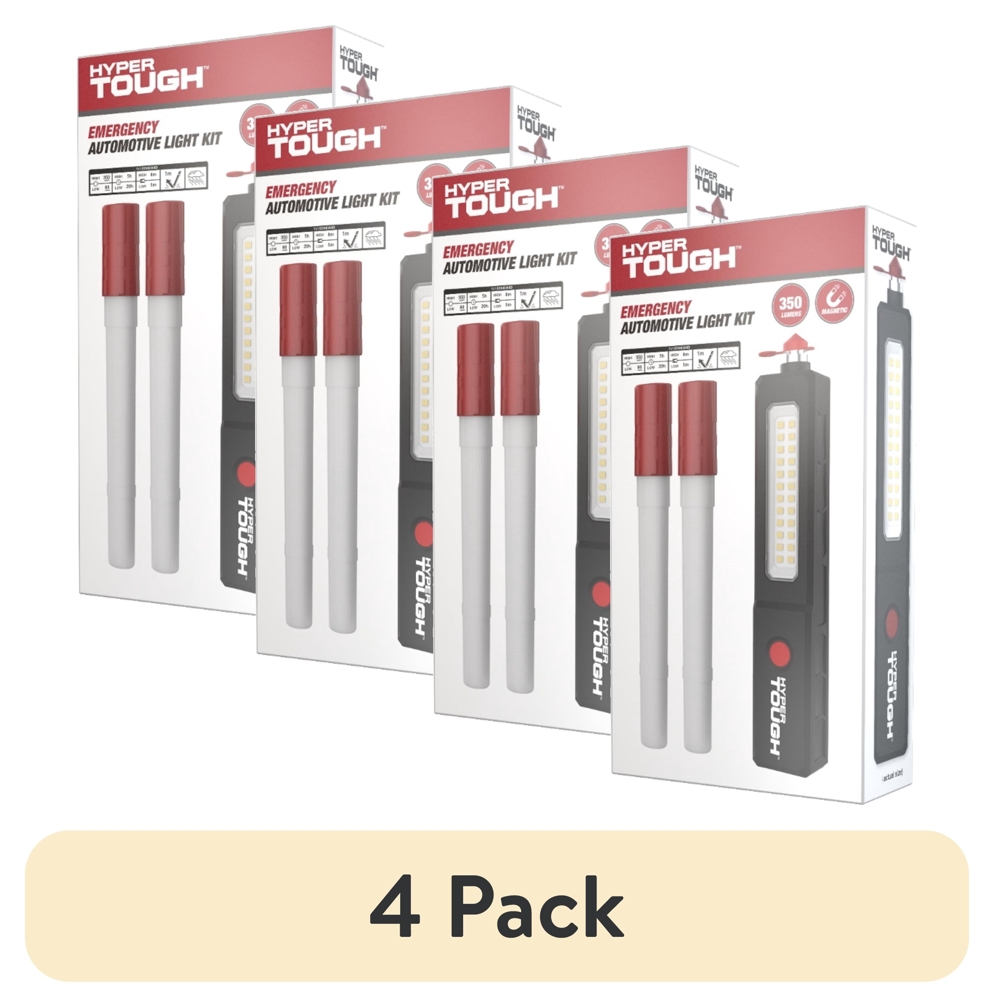 (4 pack) Hyper Tough 350-Lumen LED Emergency Automotive Light Kit, 3-Piece
