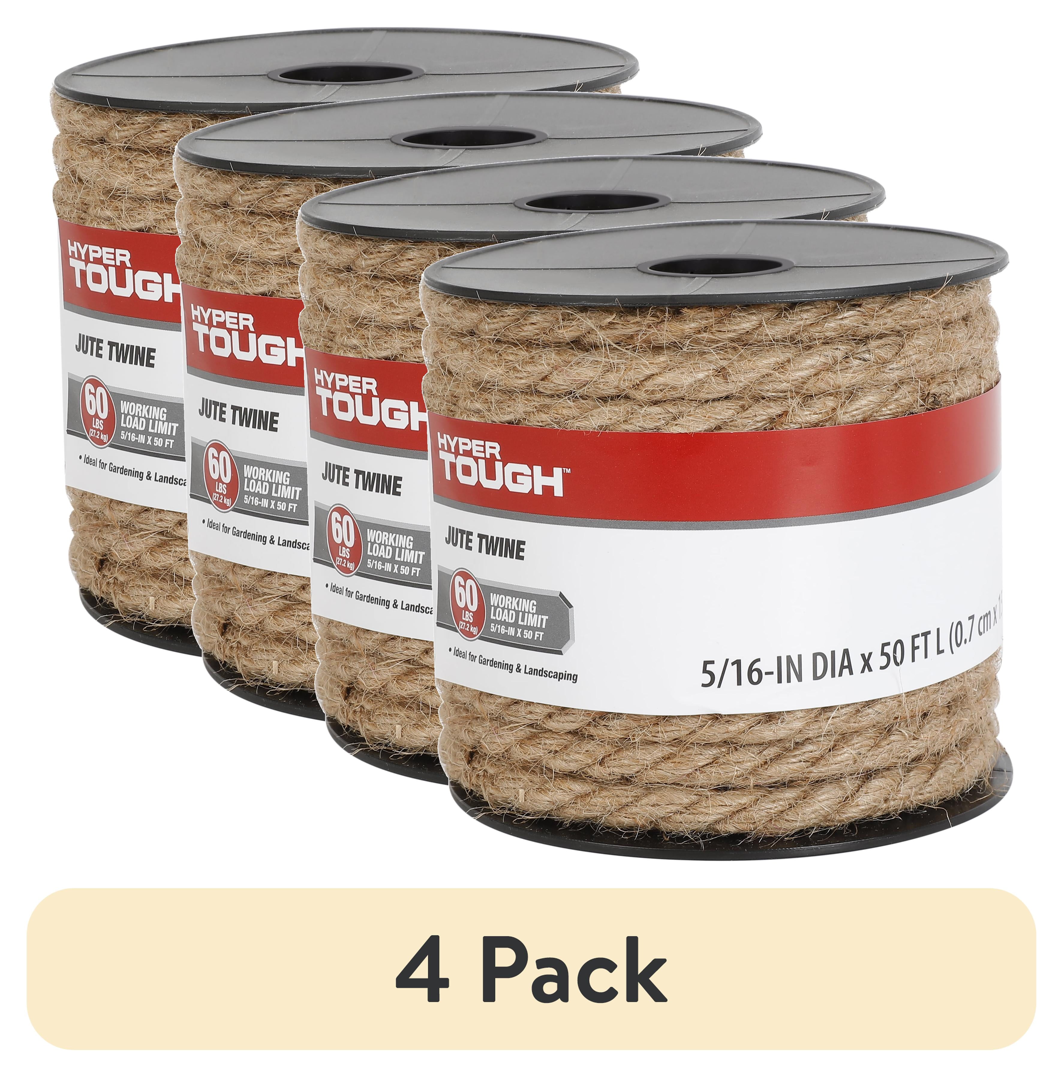 (4 pack) Hyper Tough 5/16 in x 50 ft Jute Twine