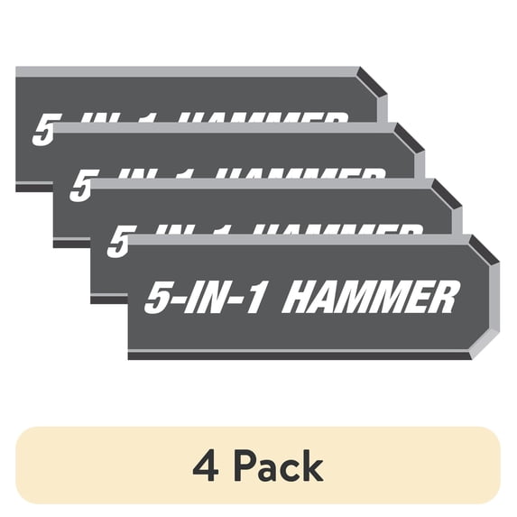 (4 pack) Hyper Tough 5-in-1 Hammer & Screwdriver Set
