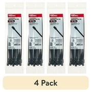 (4 pack) Hyper Tough 8-Inch Releasable Cable Ties, Black, 20 Count