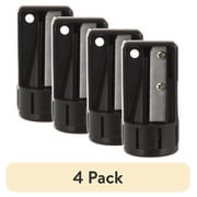(4 pack) Hyper Tough Manual Pencil Sharpener for Carpenter Pencils with Key Chain Hole, Black