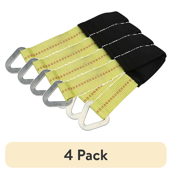 (4 pack) Hyper Tough Brand 2”x24” Axle Strap 3333lbs Work Load with D Ring 2 - Pack