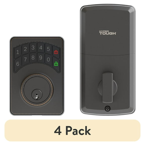 (4 pack) Hyper Tough Digital Deadbolt, Oil Rubbed Bronze, Model 1752004