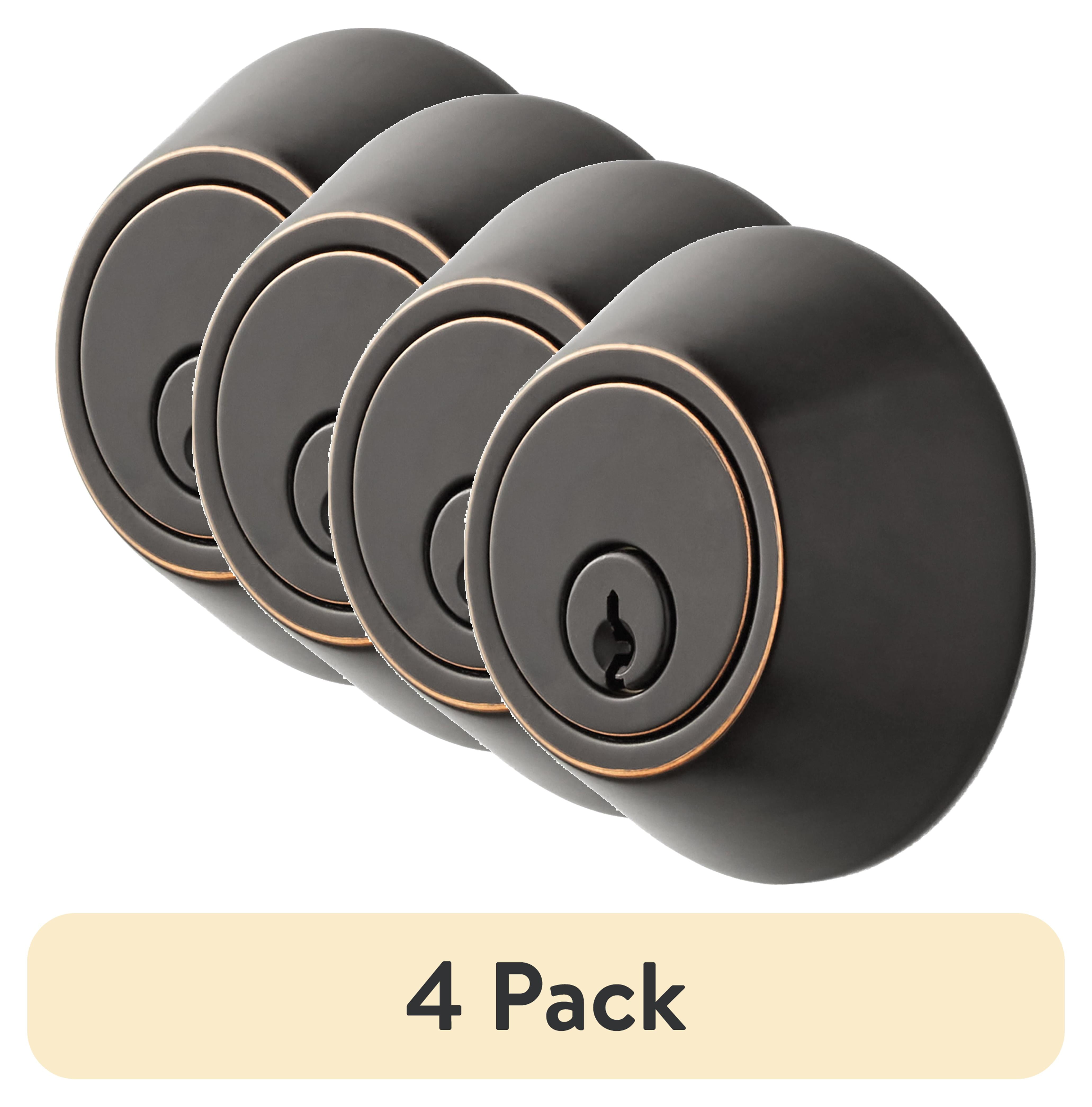 (4 pack) Hyper Tough Keyed Entry Single Cylinder Deadbolt Oil Rubbed Bronze