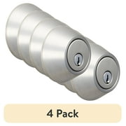4 pack Hyper Tough Keyed Entry Single Cylinder Deadbolt Locks, Stainless Steel Finish, 2 Pack