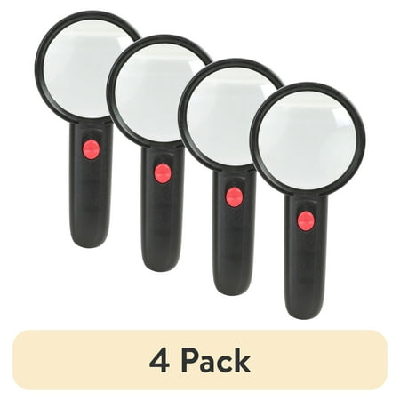 (4 pack) Hyper Tough LED Lighted 3x Magnifying Glass