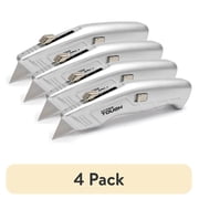 (4 pack) Hyper Tough Aluminum Retractable Utility Knife with 3 Blades