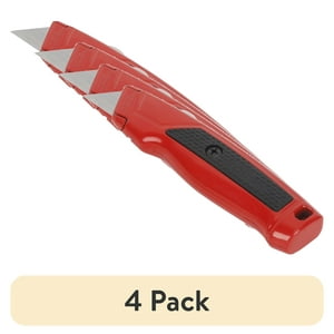 (Paquete de 4) Hyper Tough Cúter retráctil con 5 cuchillas