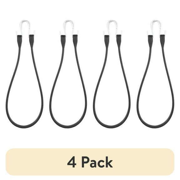 (4 pack) Hyper Tough, Rubber Strap Bungee Cords, 31 inch, 1 Pack, 0.2 lb.