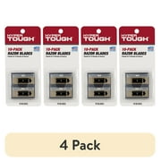 (4 pack) Hyper Tough Single Edge Razor Blades, Paper Wrapped in Dispensers, 10 Pack
