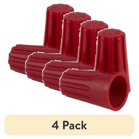(4 pack) Hyper Tough Twist-on Large Wire Connectors, 20 pack, 0.16lbs, Red, 42164
