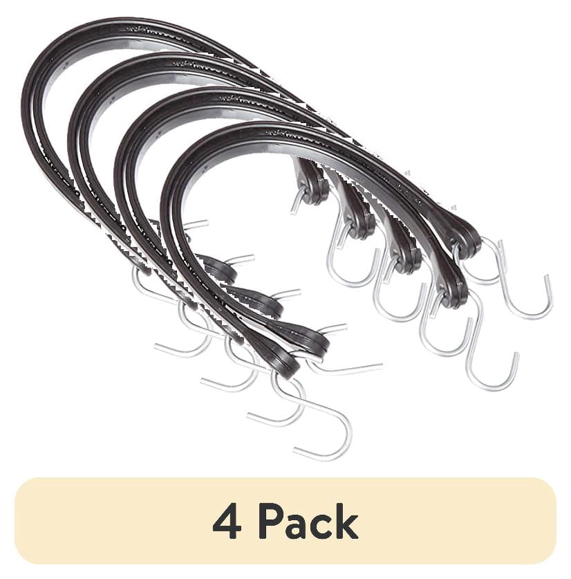(4 pack) HyperTough 6-Pack Tarp Strap with Steel Hooks, 15", 21", & 31" Straps