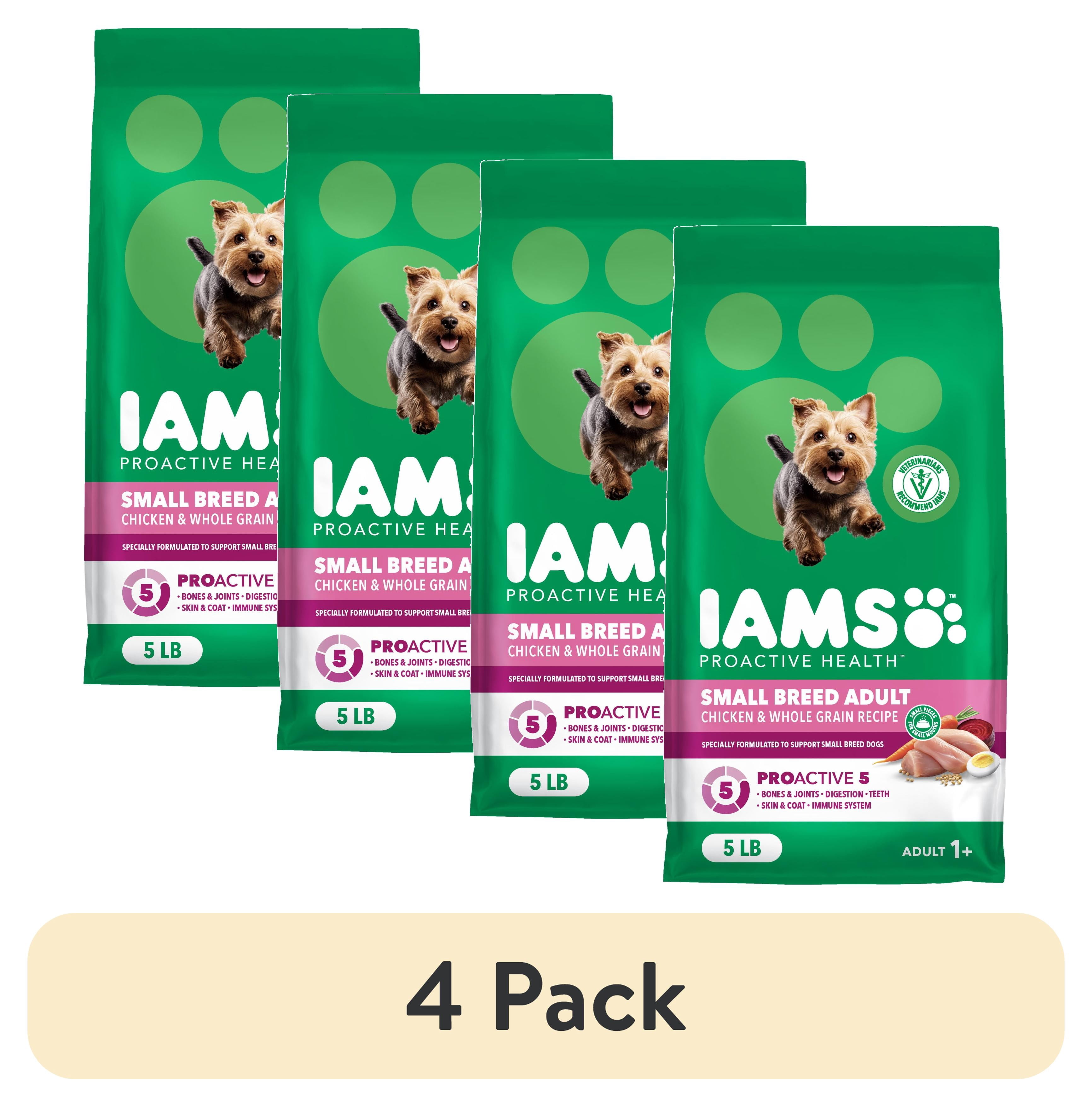 (4 pack) IAMS Proactive Health Small Breed Adult Chicken & Whole Grain Dry Dog Food 5 lb Bag