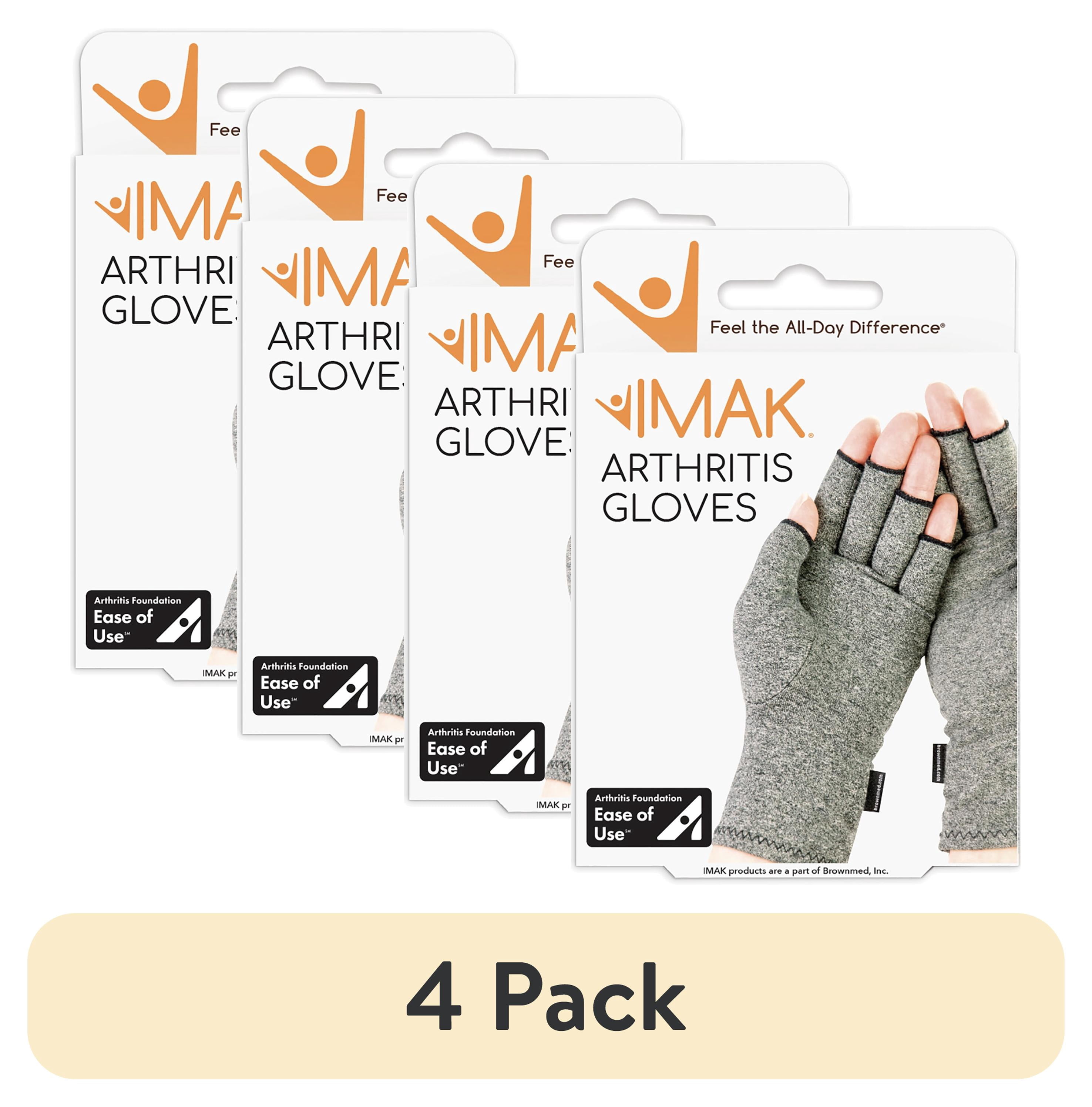 (4 pack) IMAK Compression Gray Cotton / Lycra® Arthritis Glove A20171, 1 Ct