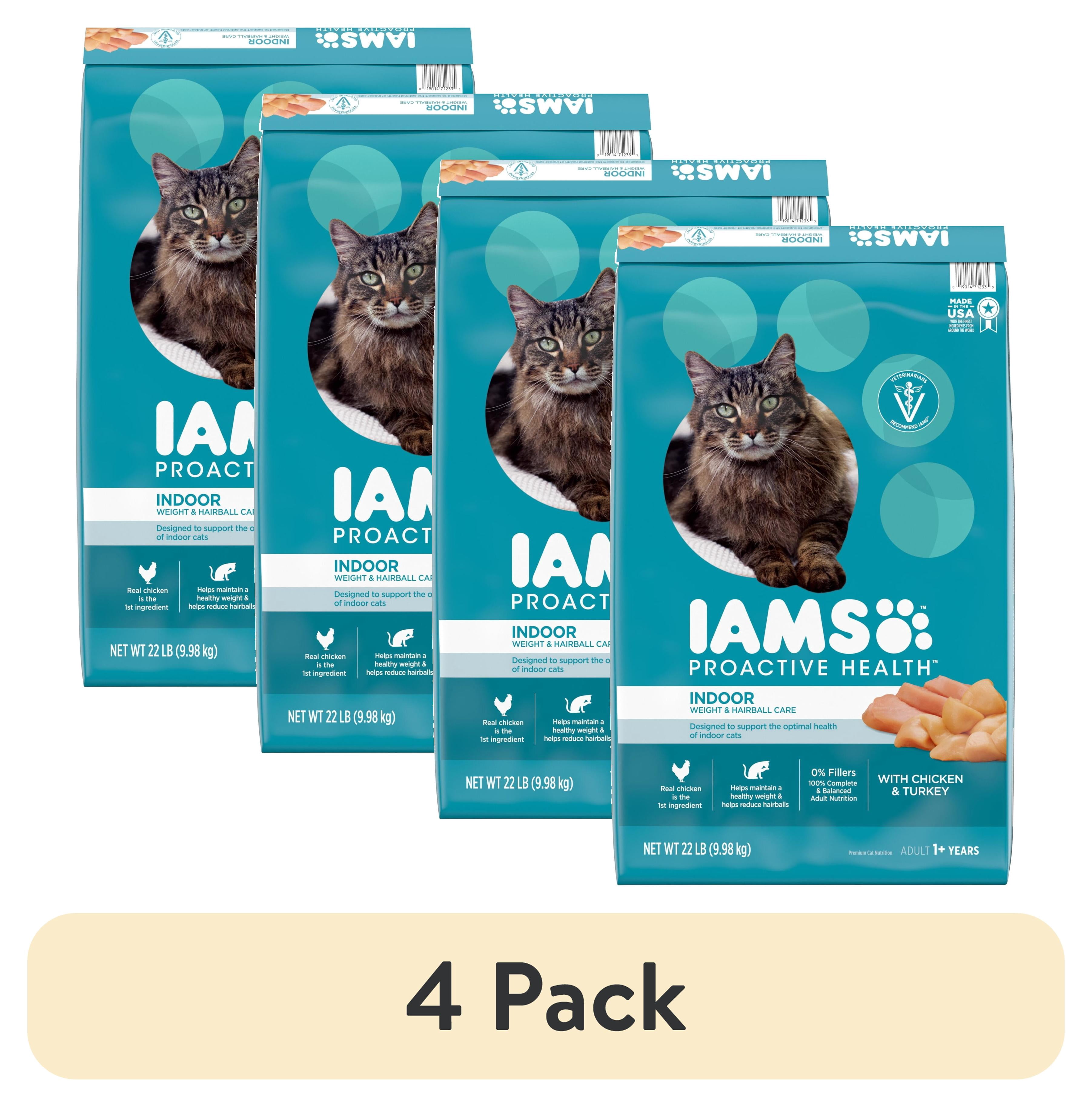 (4 pack) Iams Proactive Health Chicken And Turkey Dry Cat Food, 22 Lb Bag