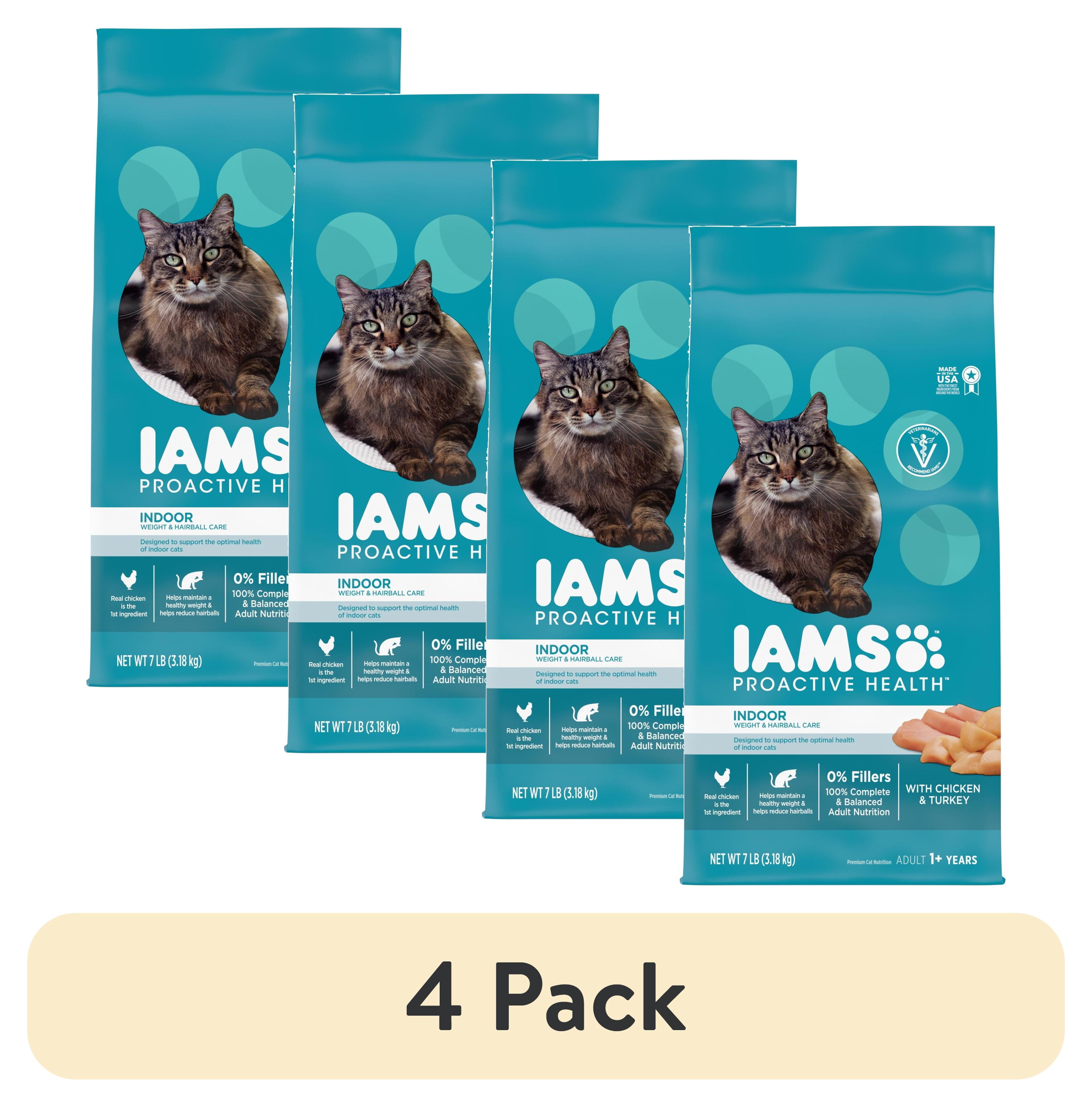 (4 pack) Iams Proactive Health Chicken And Turkey Dry Cat Food, 7 Lb Bag
