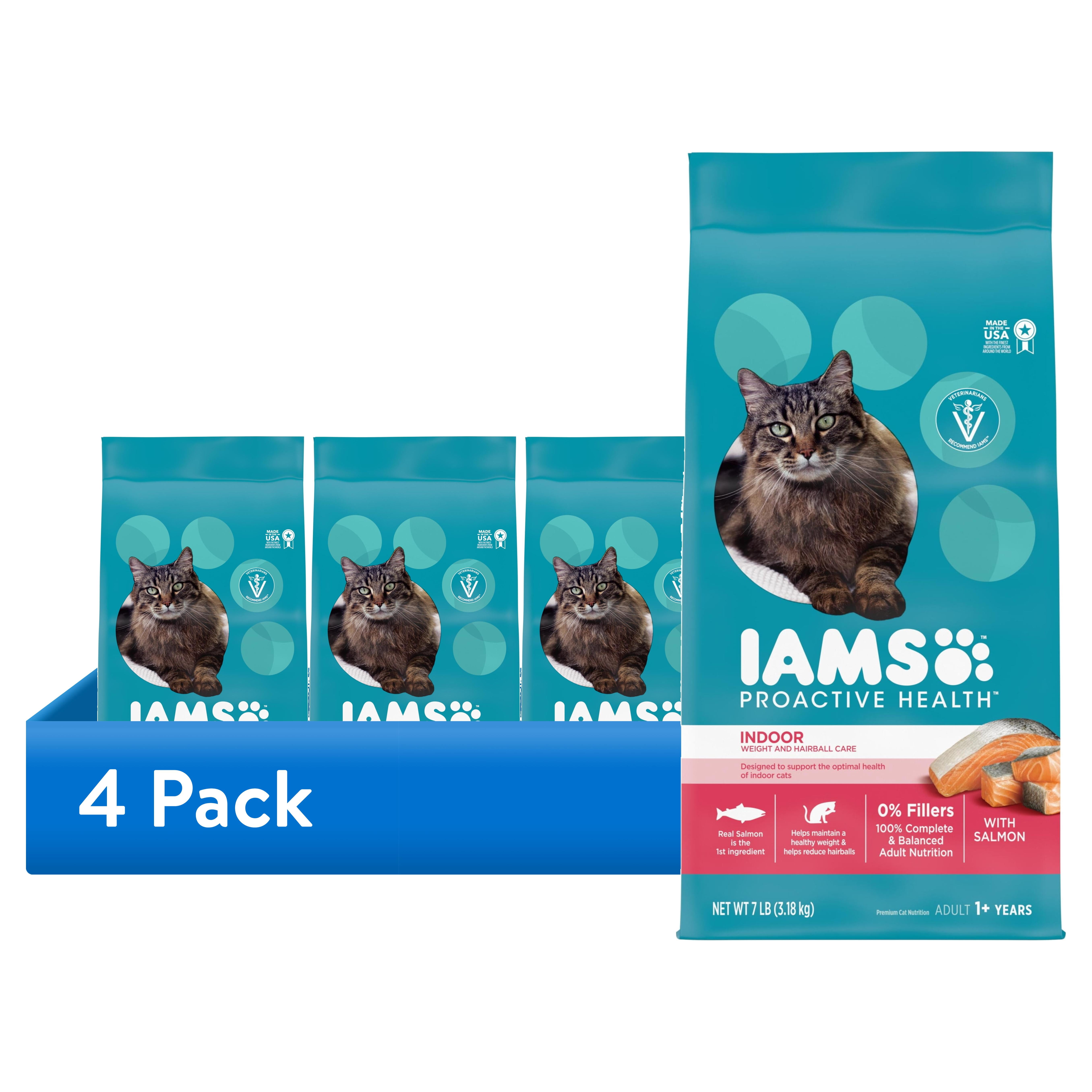 (4 pack) Iams Proactive Health Salmon Dry Cat Food, 7 Lb Bag